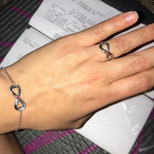 Infinity ring and bracelet set